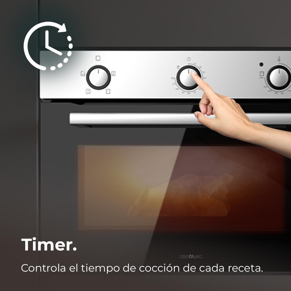 Cecotec - Four encastrable Bolero Hexa - 45 cm - 56L, 2600W, Inox, 4 fonctions, A, C134500