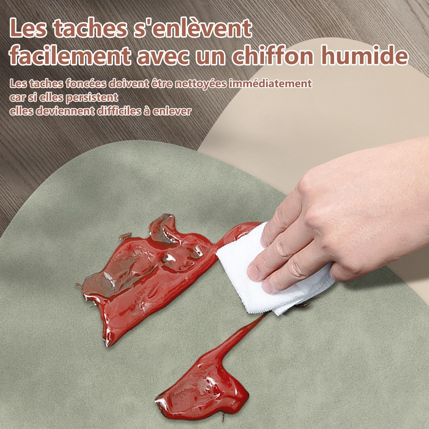 Set de table - PU cuir double face, lot de 6, 41x33cm, lavables, antidérapants