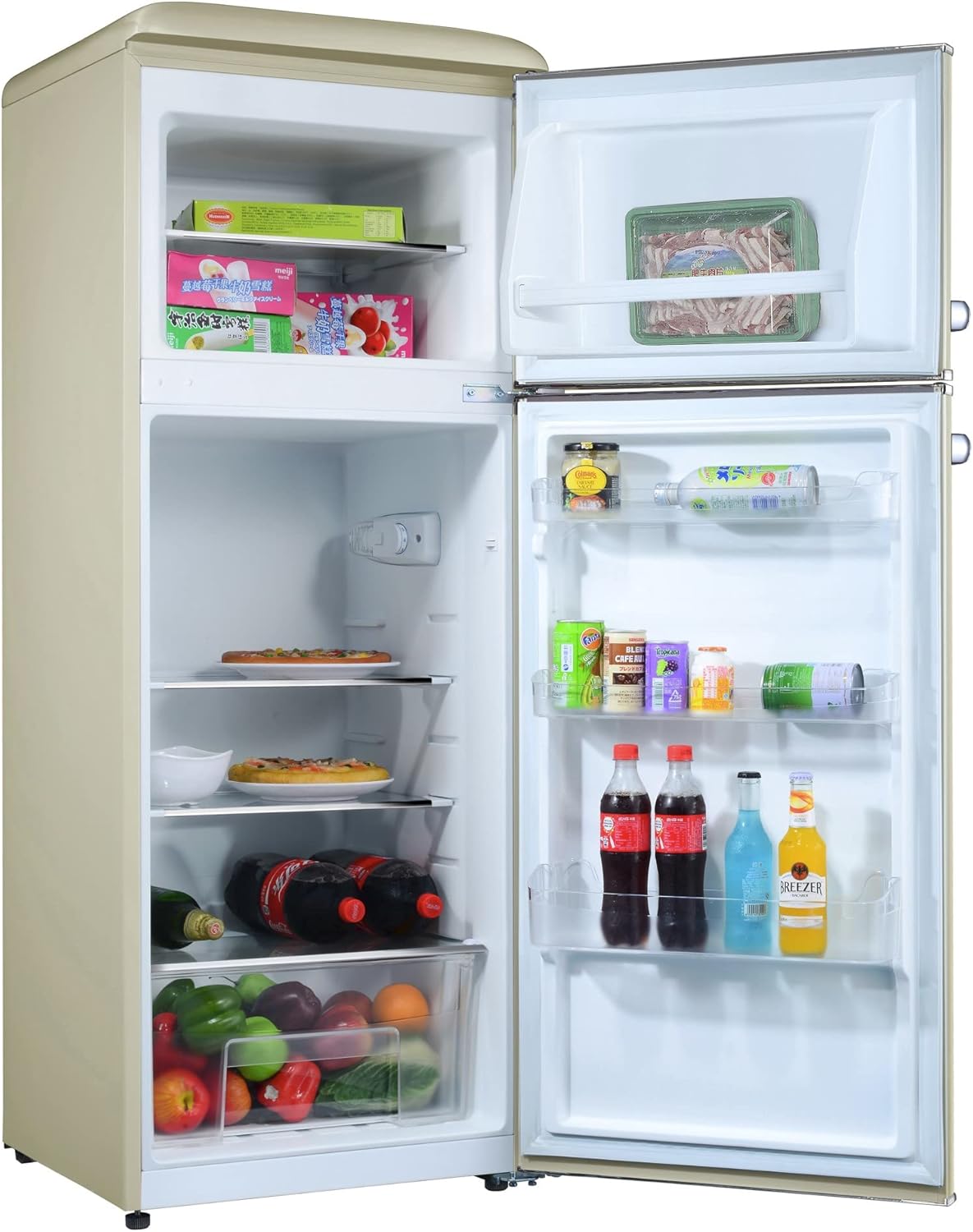 GEDTECH - Réfrigérateur vintage double porte 215L crème, classe E GDPV215CR