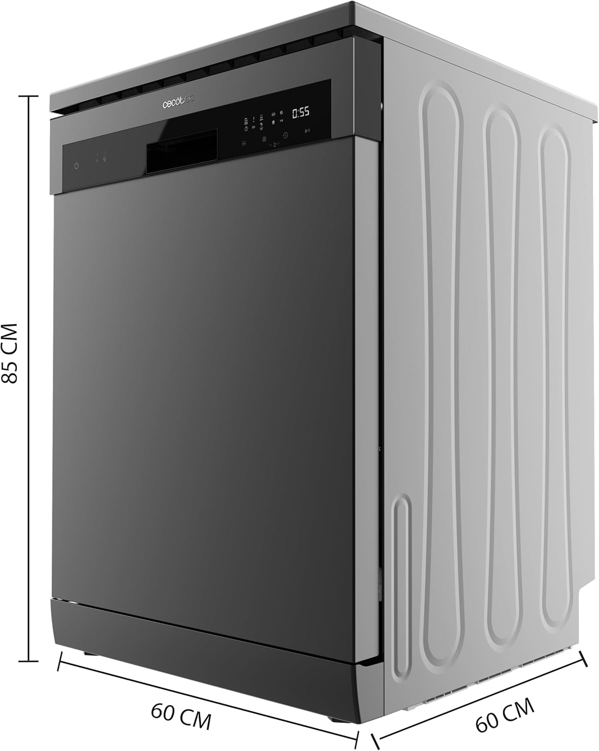 Cecotec - Bolero Aguazero 6200 Dark - 60 cm - 14 couverts, 6 programmes, Turbo Dry+, départ différé, 1850W