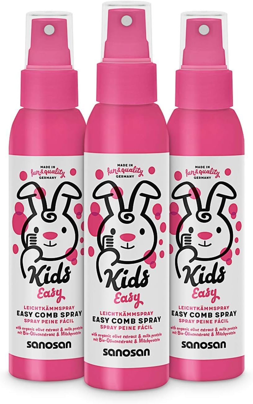 Sanosan - Spray démêlant enfant 3x125ml - Olive bio, protéines lait