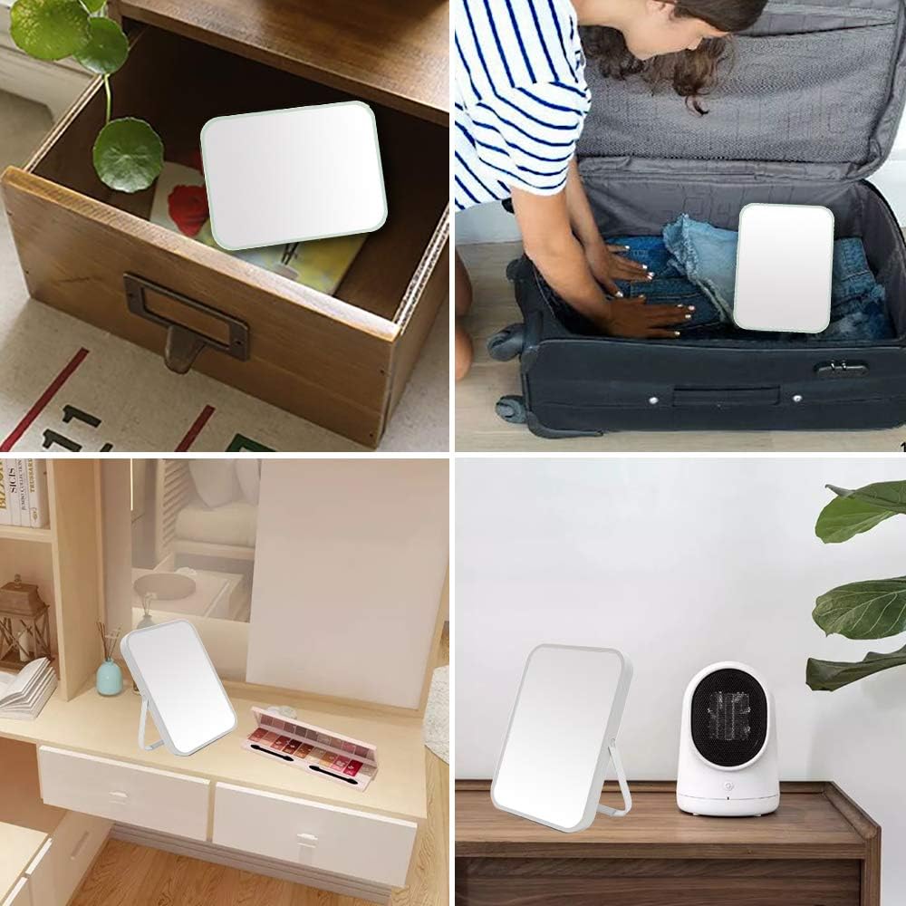 YEAKE - miroir de table portable 20,3 cm - métal, orientable 90°