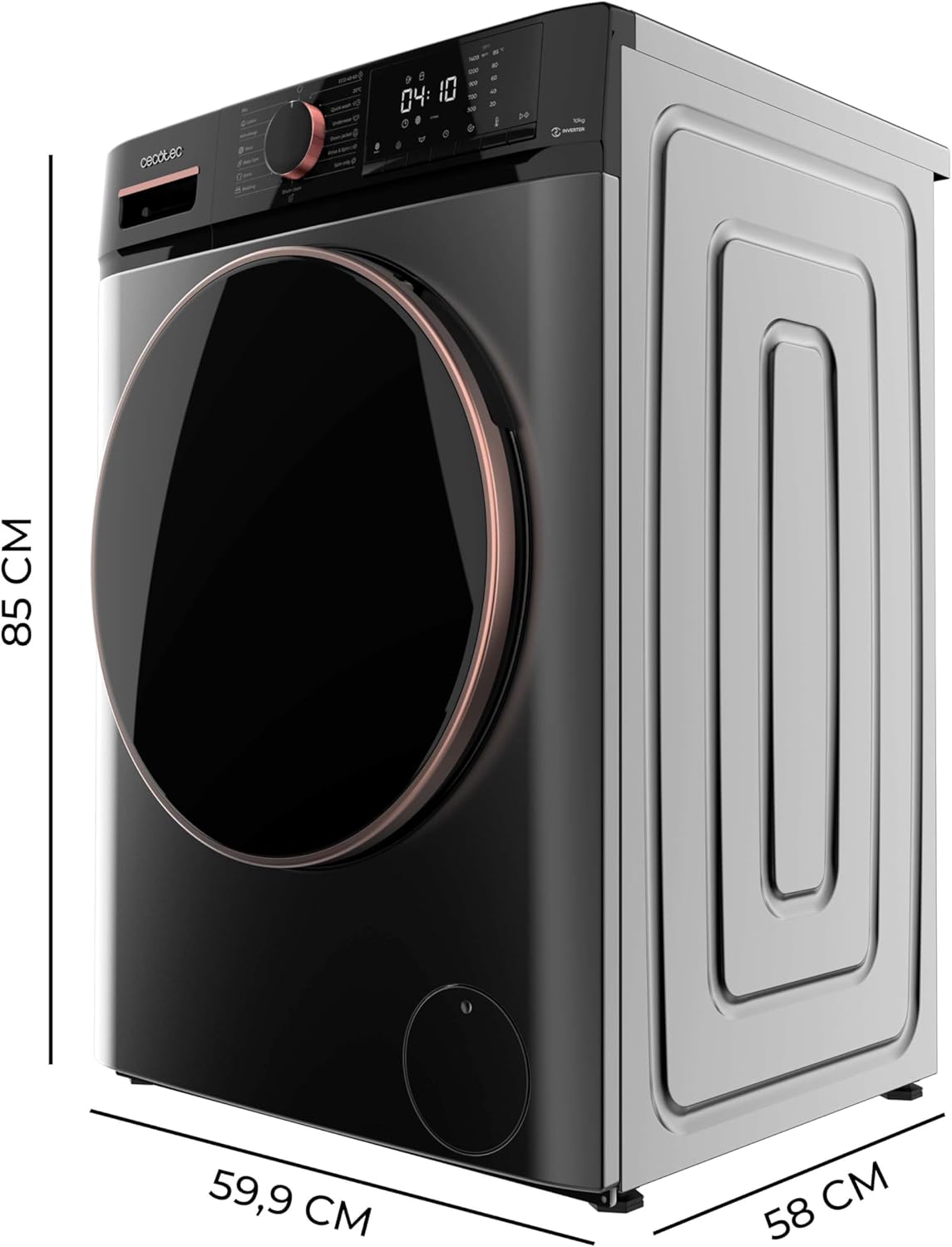 Cecotec - Bolero DressCode 10610 - 10kg, 1400rpm, inverter, anti-bactérien, 15 programmes, 10610