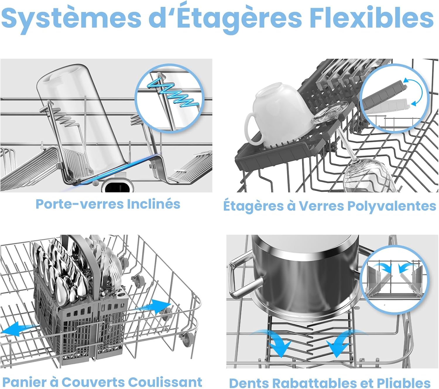 COMFEE' - lave-vaisselle pose libre, 14 couverts, 44 dB, écran LED, FD1435E-X