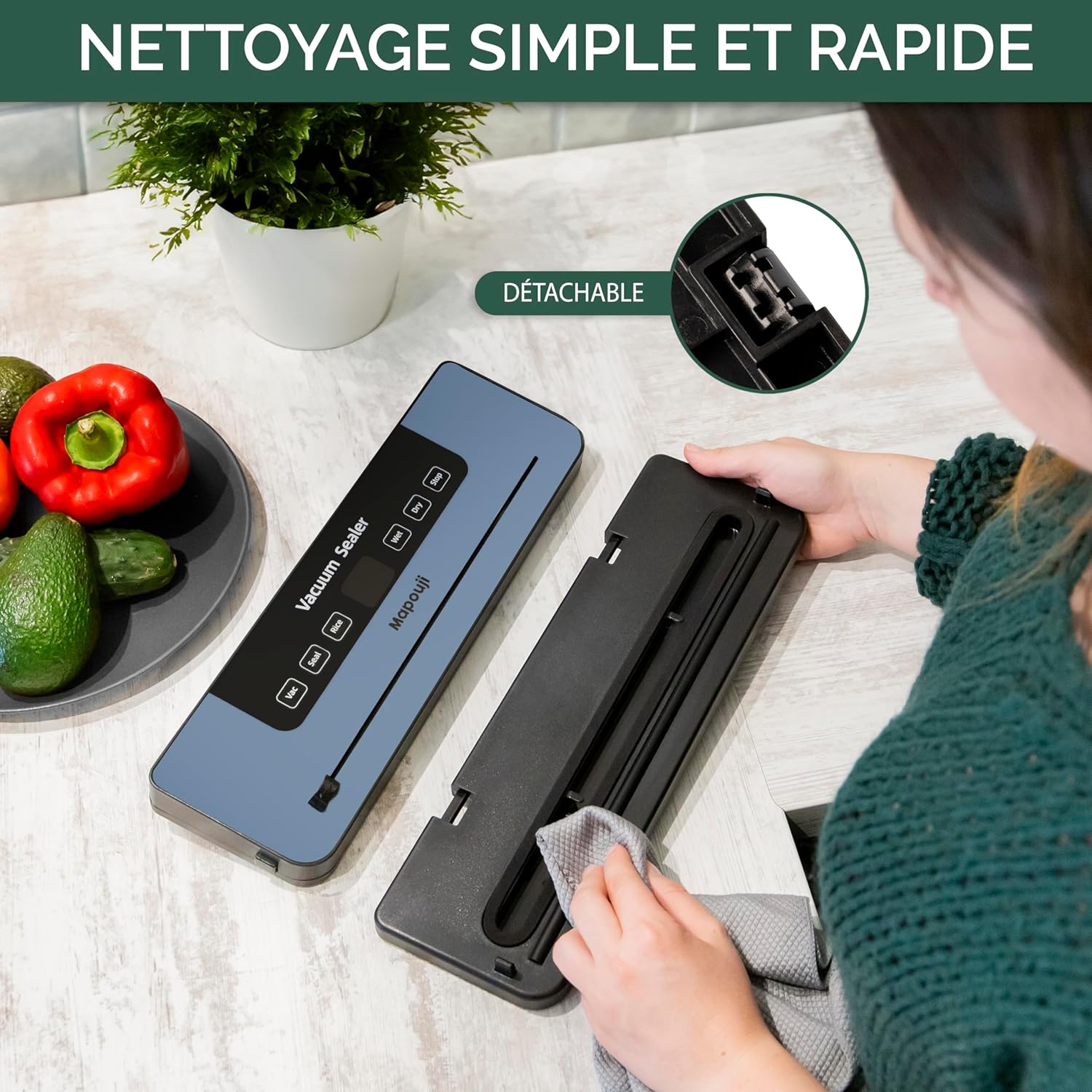 Machine sous vide alimentaire - 50 sachets inclus - mise en conservation aliments