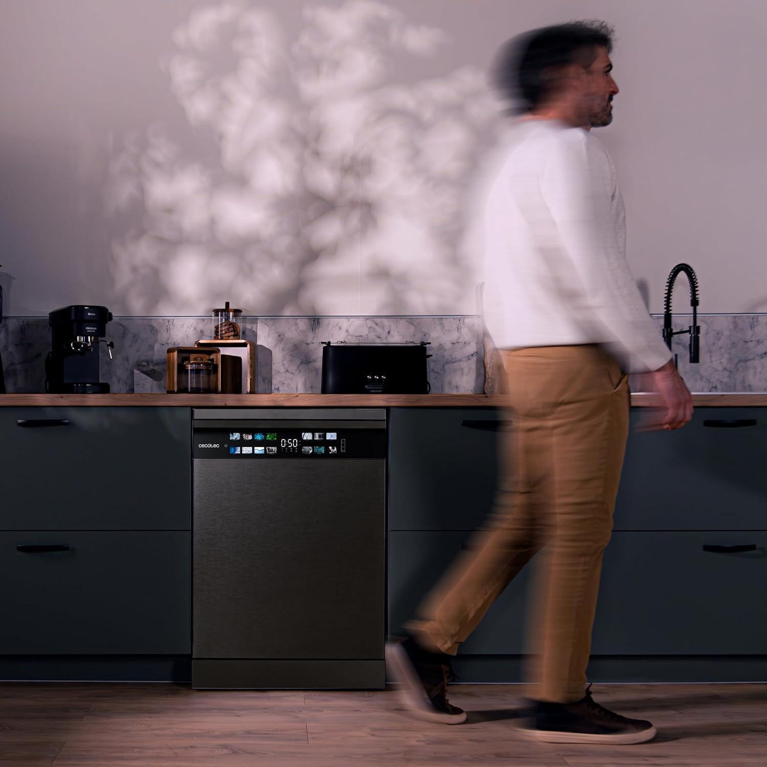 Cecotec - Bolero Aguazero 6700 Dark B - 60cm - 15 couverts, classe B, moteur Inverter Plus, Turbo Dry+