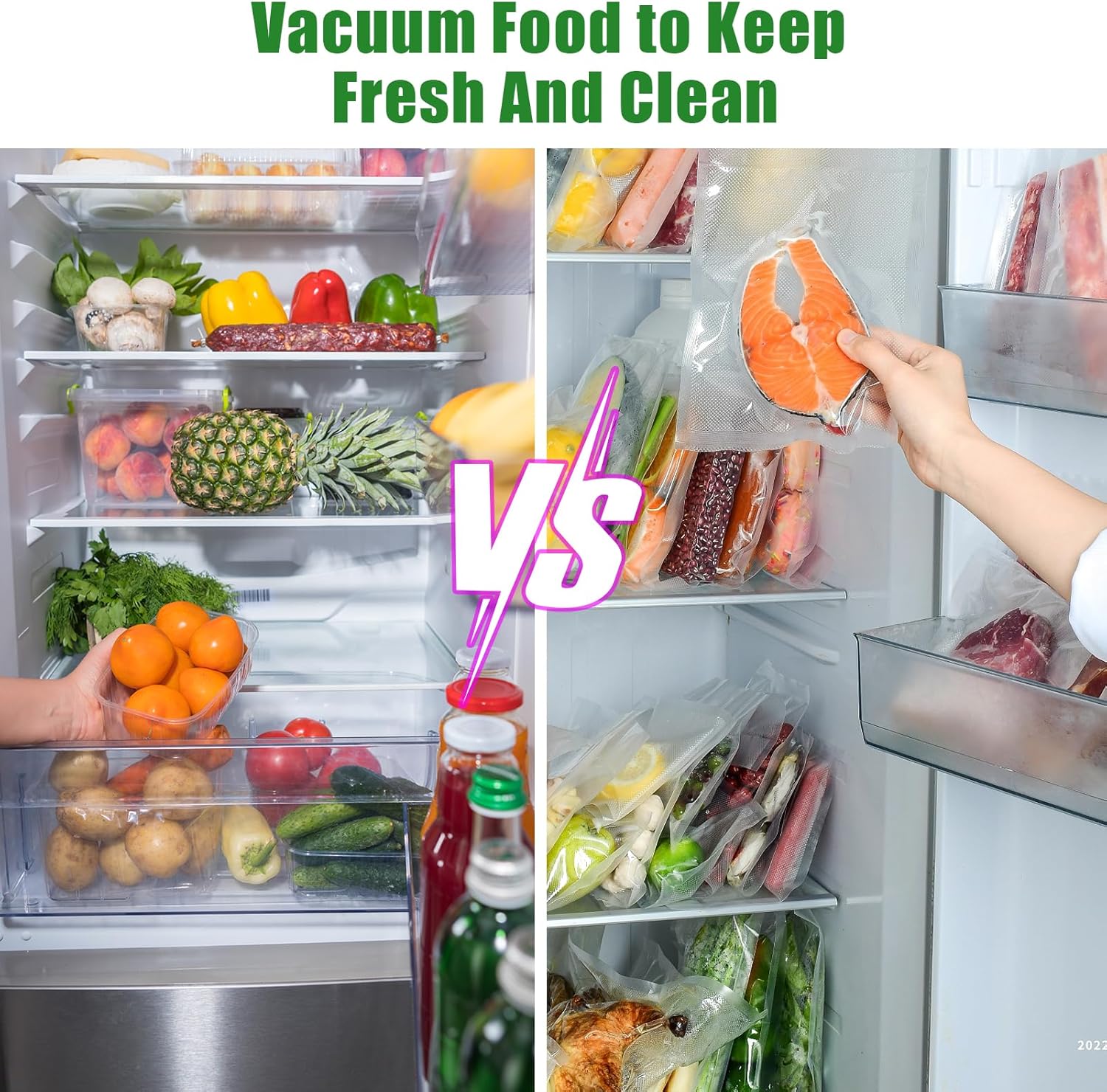 Machine sous vide alimentaire - automatique 6 en 1 - 20 sacs inclus, tube pour sceller aliments secs et humides