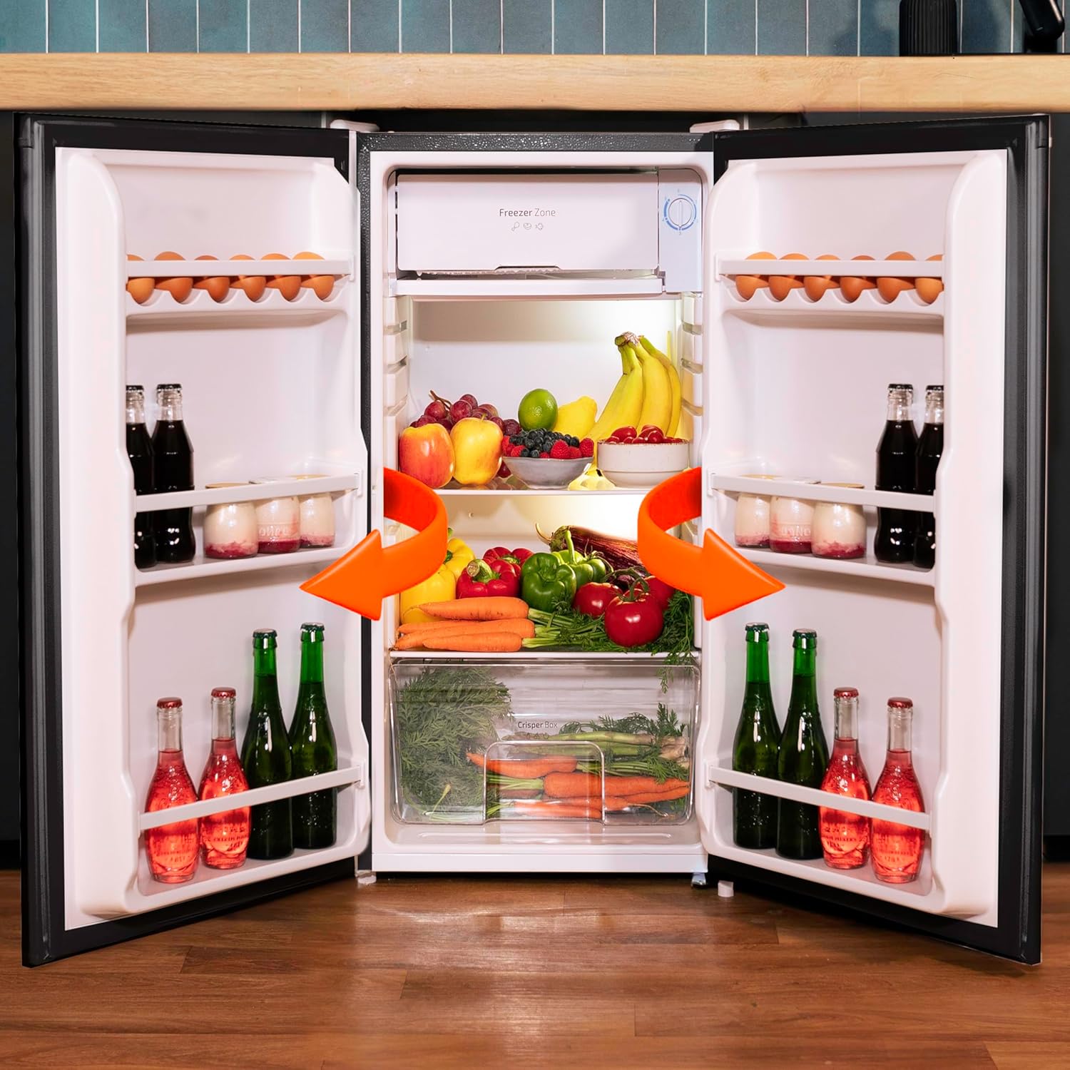 Cecotec - Bolero CoolMarket TT 90 - 90L - porte réversible, 5 niveaux, E TT90InoxE