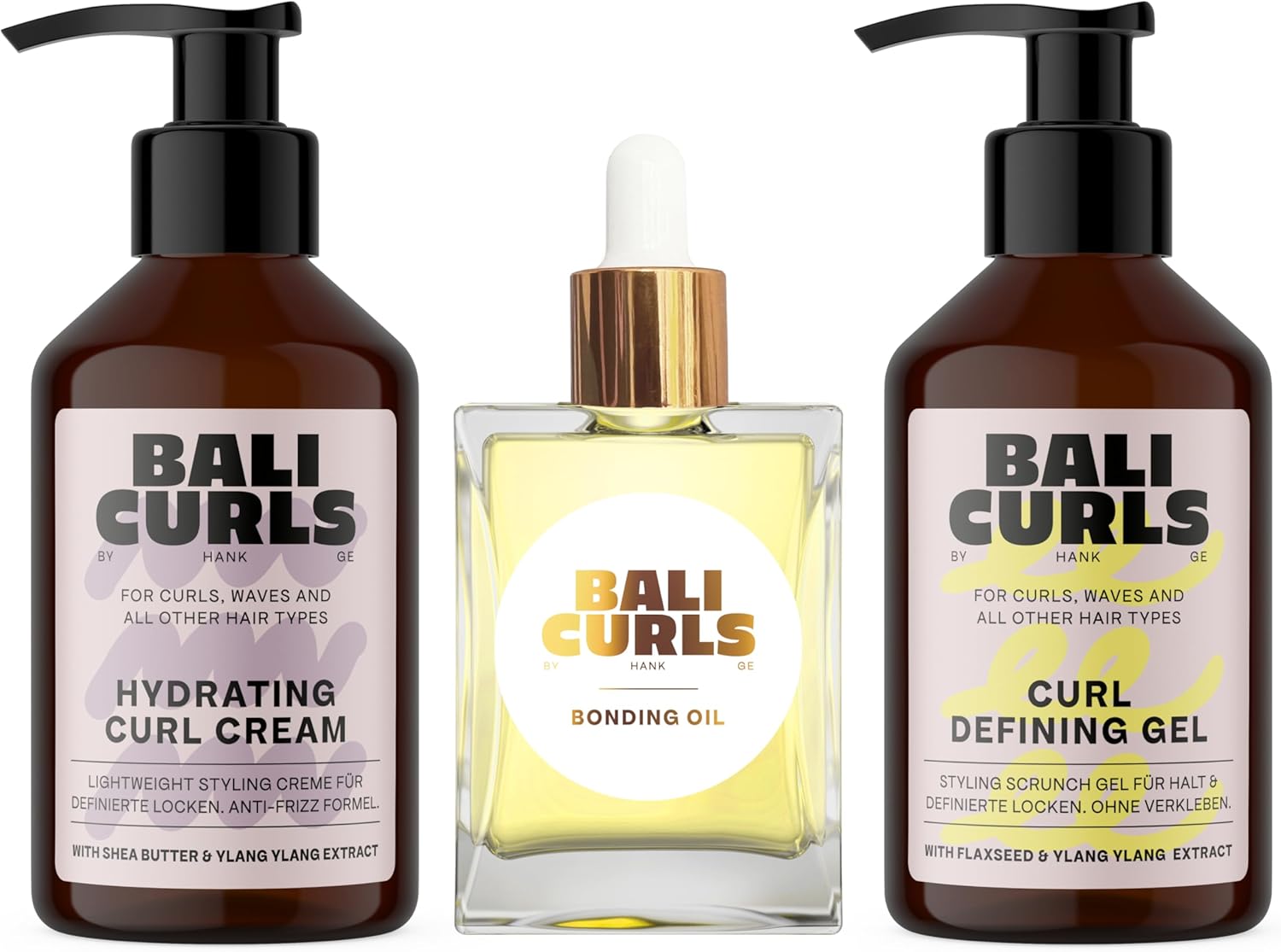 BALI CURLS - Kit Soin Boucles 150ml/150ml/30ml - hydratation, définition, brillance