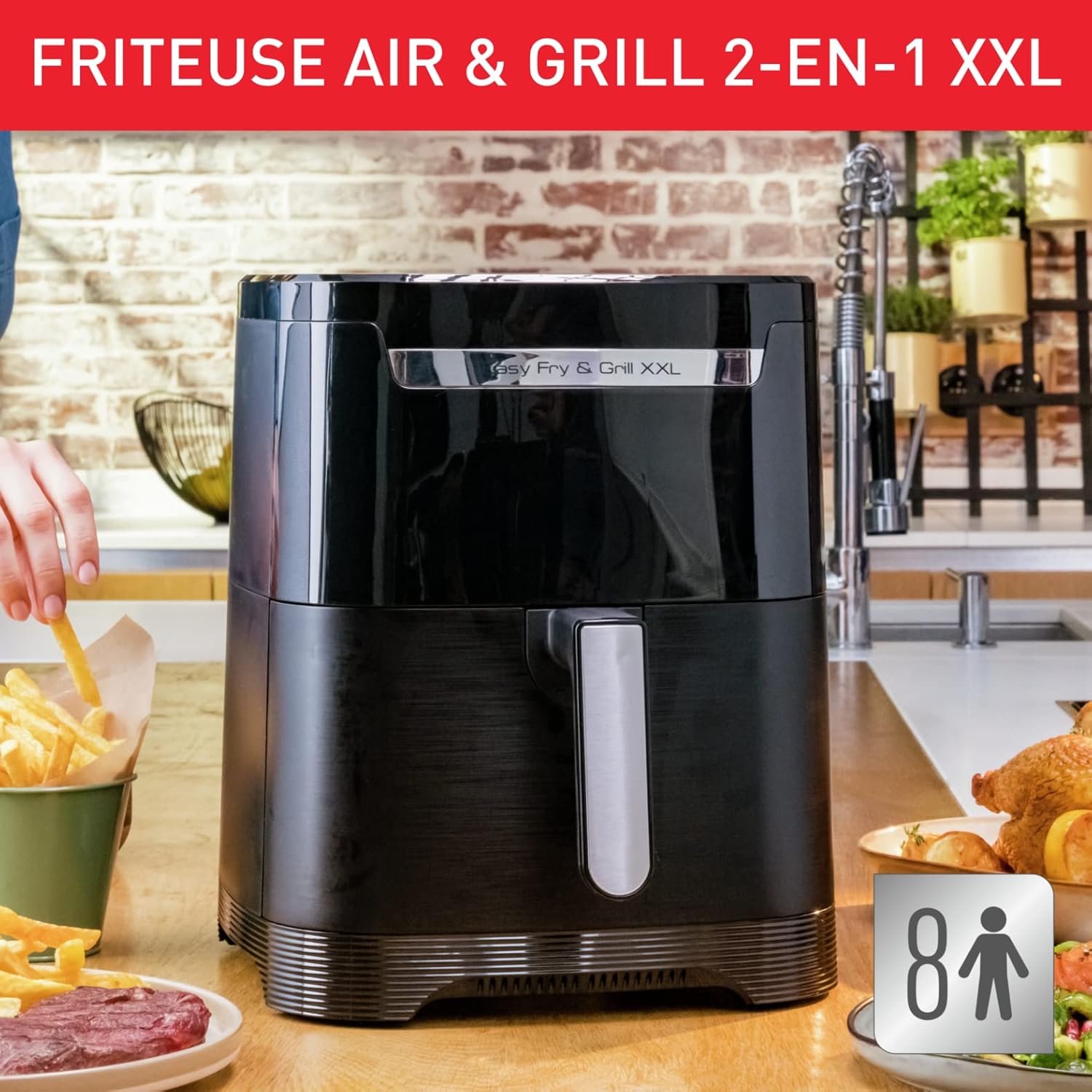 Moulinex Easy Fry & Grill XXL - 6,5L - 8 programmes, séparateur, gril, EZ801810