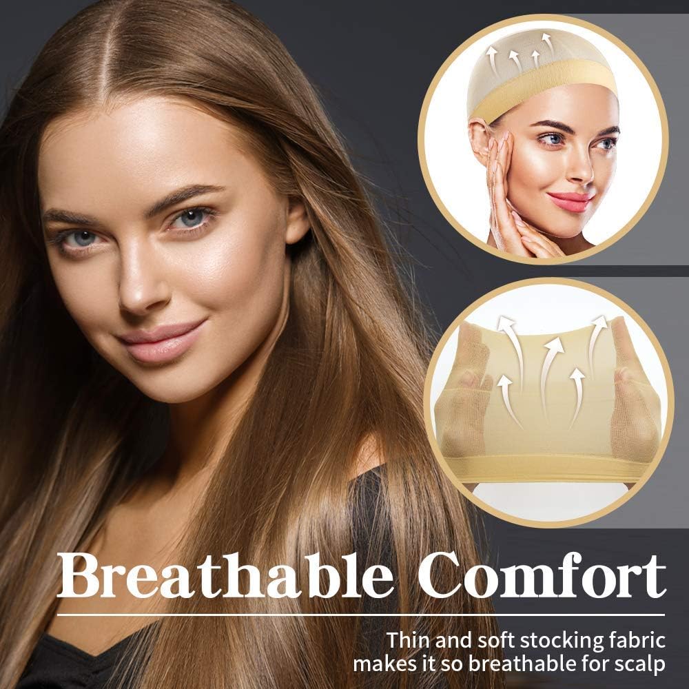 Dreamlover - Bonnet de perruque nylon - taille unique - lot de 12, beige