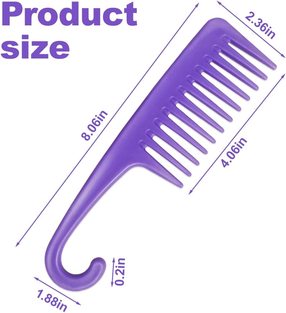 Peigne à dents larges - démêlant cheveux bouclés - violet - idéal cheveux épais et humides