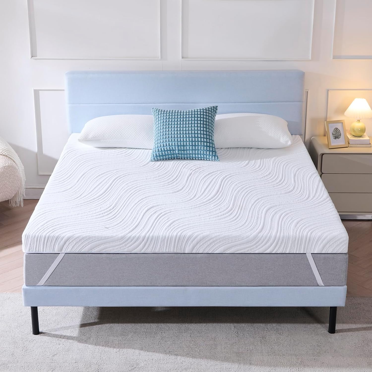 Hiimgo - Surmatelas Mémoire de Forme Gel 7,5cm 140x190cm - housse lavable, confort respirant, antidérapant