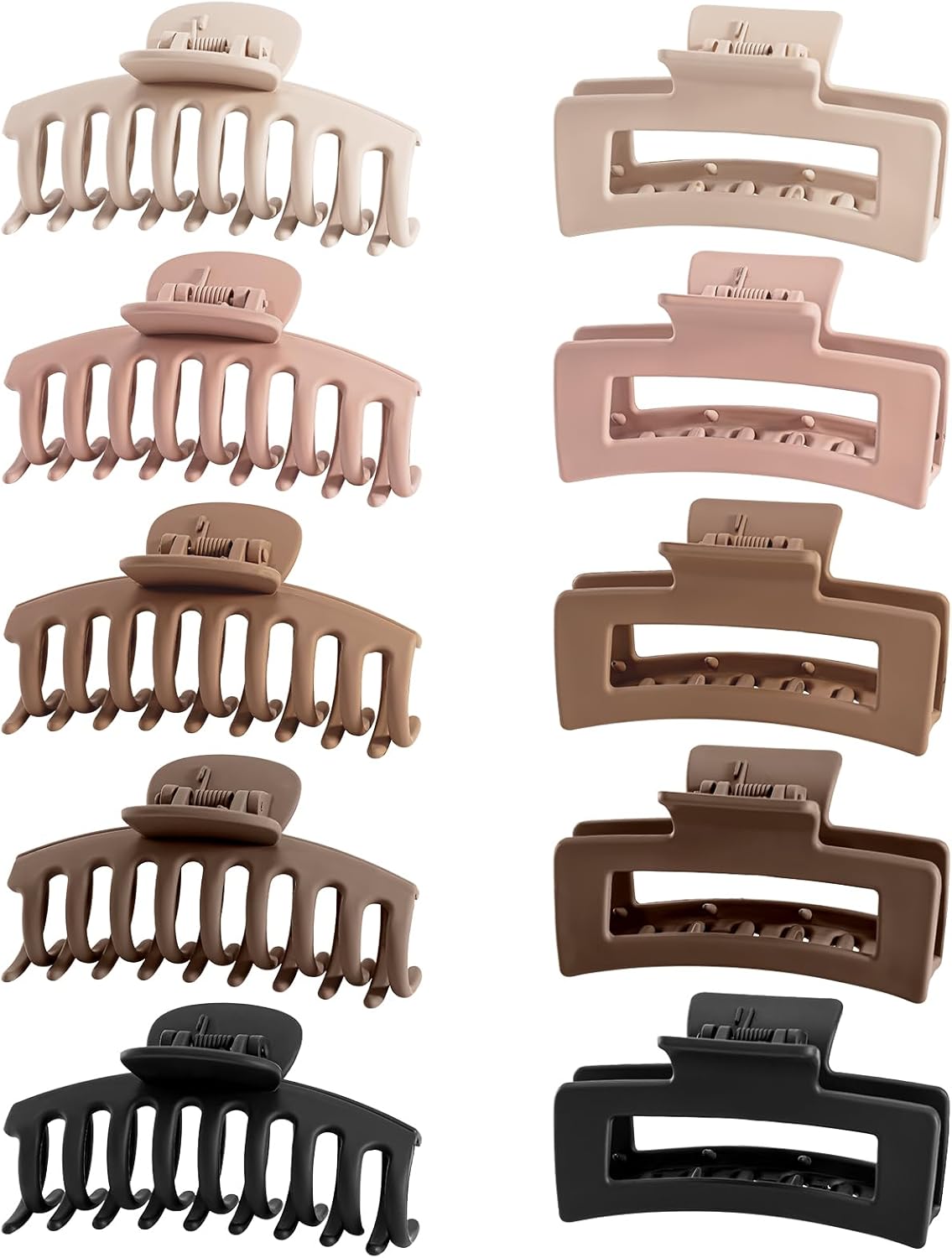 Lolalet - Pince à cheveux double dents - 8cm - Lot 10, épaisseurs variées, couleurs multiples