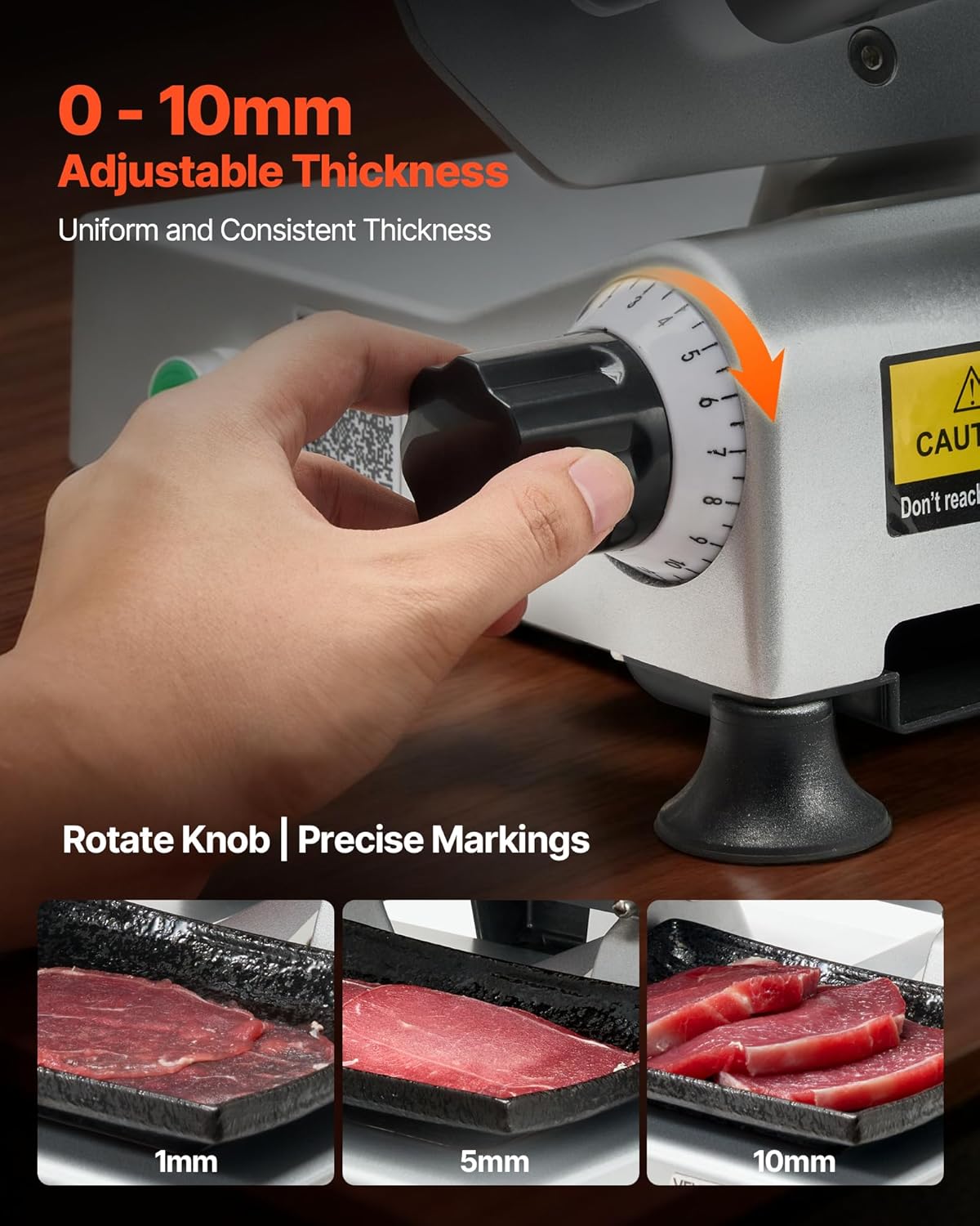 VEVOR – trancheuse 250mm, 320W, épaisseur réglable, coupe rapide