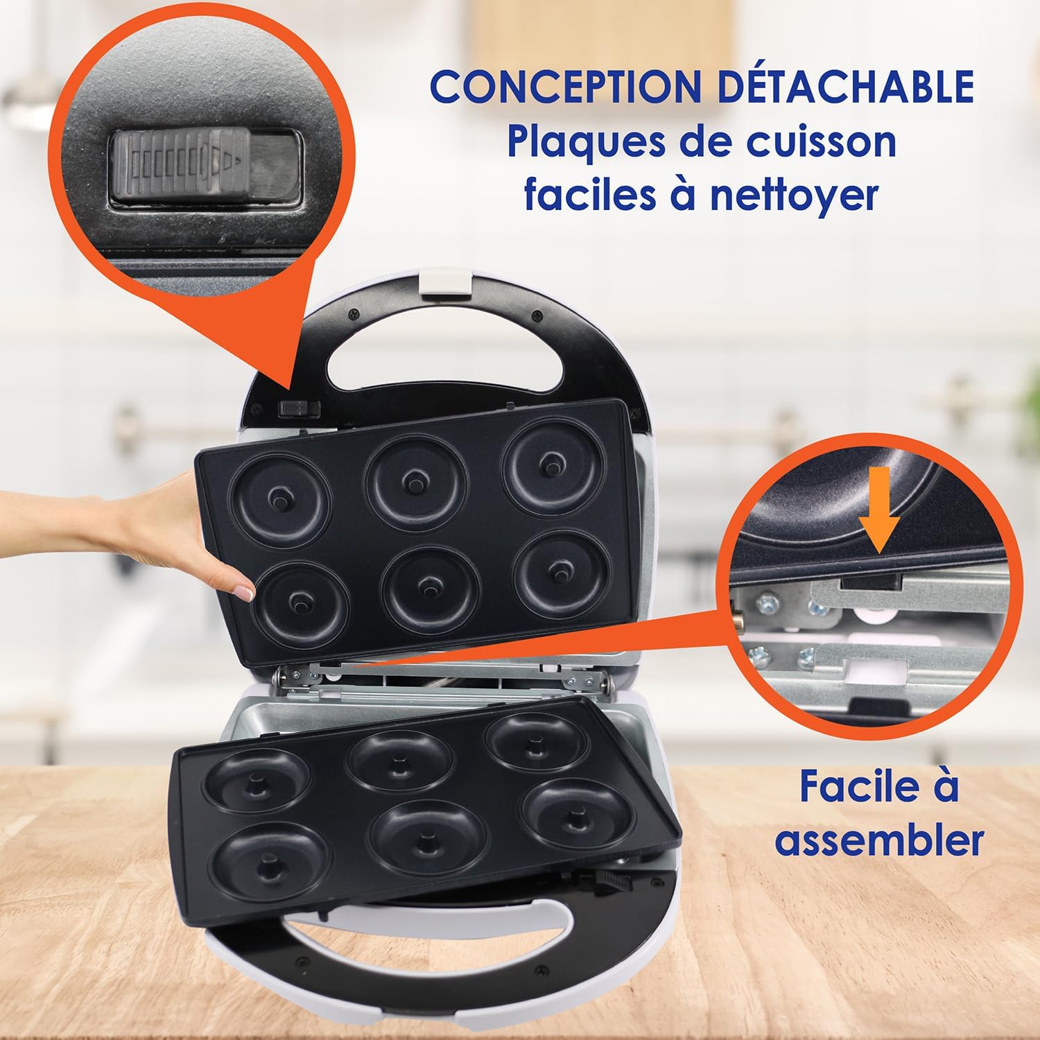 StarBlue - appareil 3 en 1 avec plaques amovibles, 700-800W, blanc