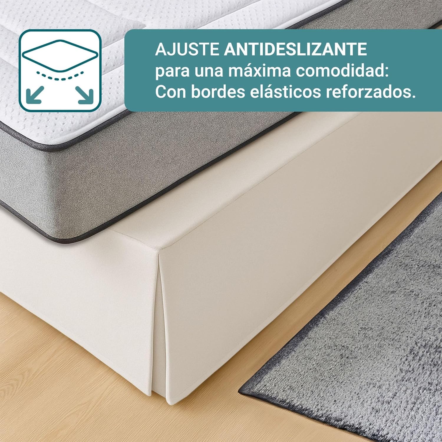 Housse de canapé - ivoire, 150x190/200 cm, antidérapant, respirant, fabrication Espagne