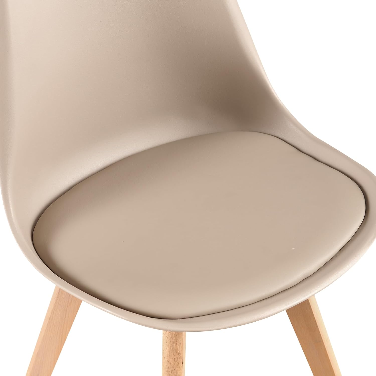 EGGREE - lot de 2 chaises scandinaves - pieds hêtre, rembourrées, kaki clair