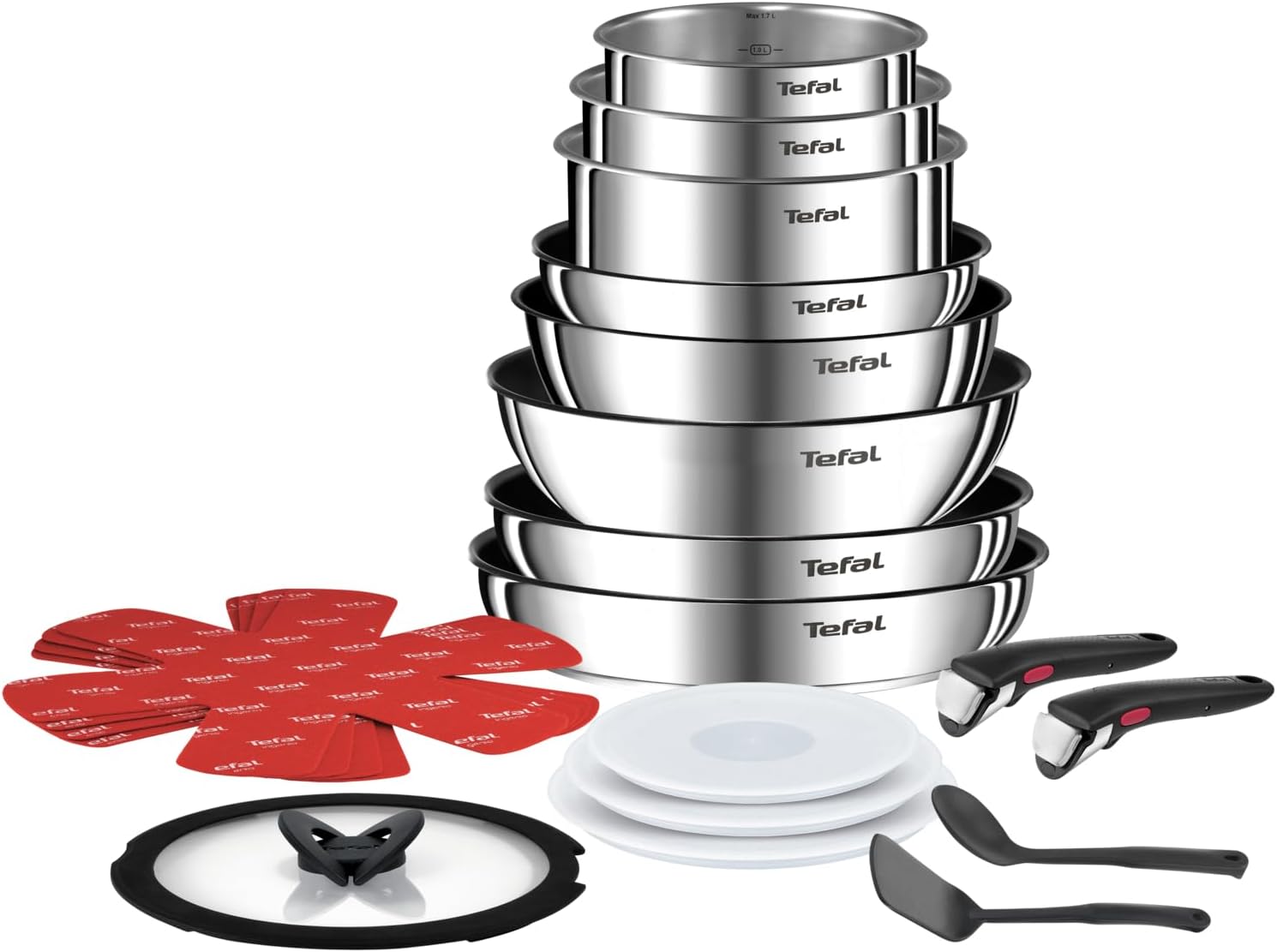 Tefal - Ingenio Emotion - batterie cuisine 20 pcs, induction, inox, L897SJ04