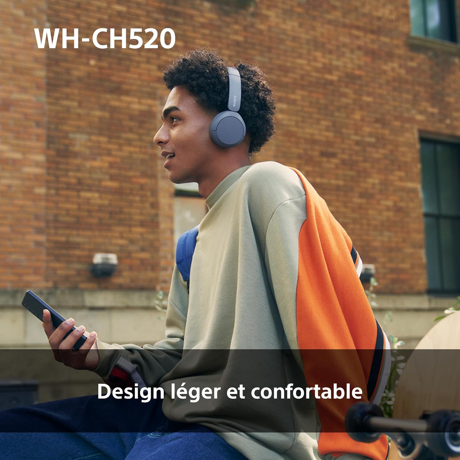 Sony - WH-CH520 - casque sans fil léger, Bluetooth, 50h autonomie