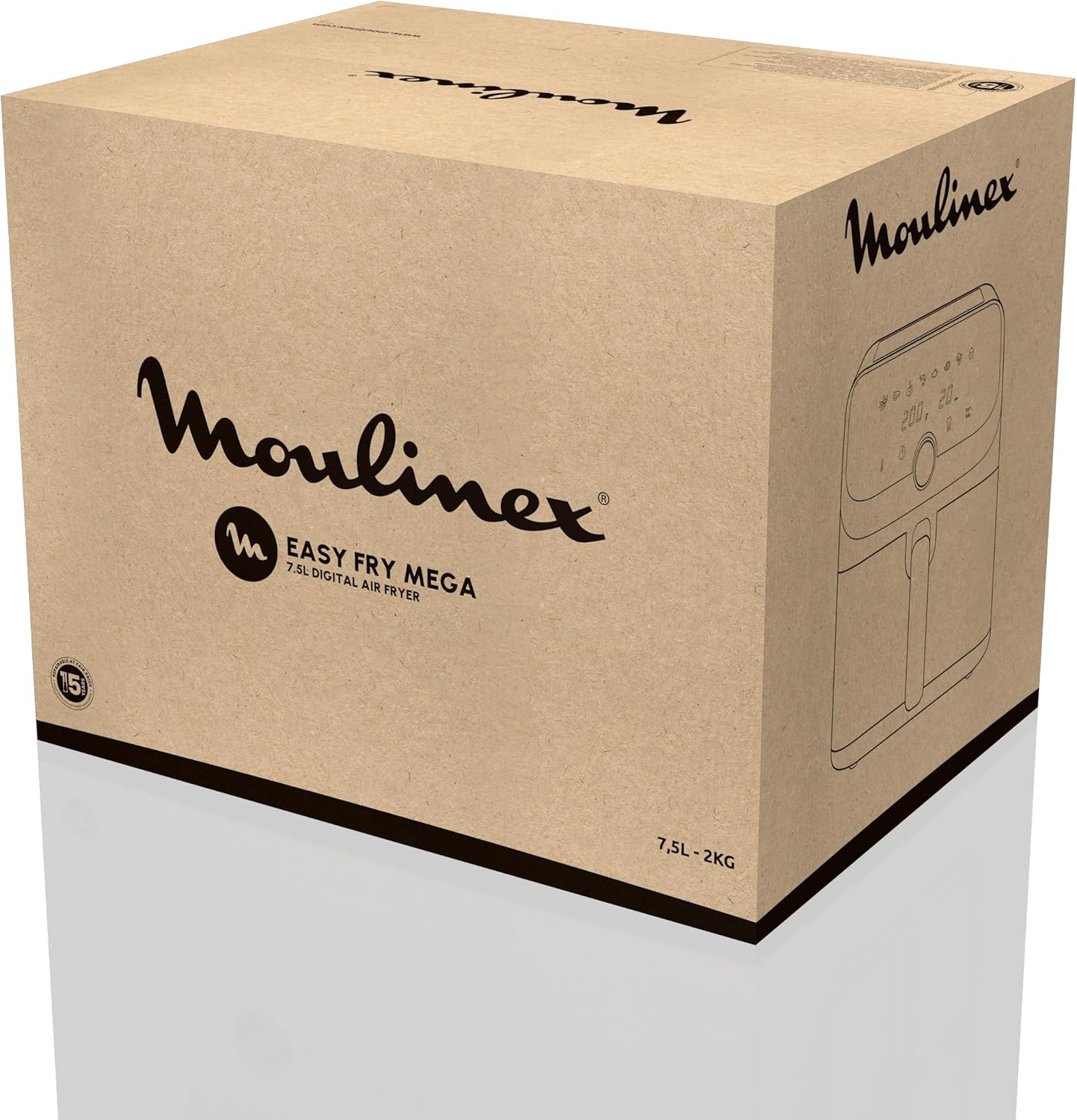 Moulinex - Easy Fry Mega - 7,5L - 8 programmes, 8 pers., noir - EZ8558F0