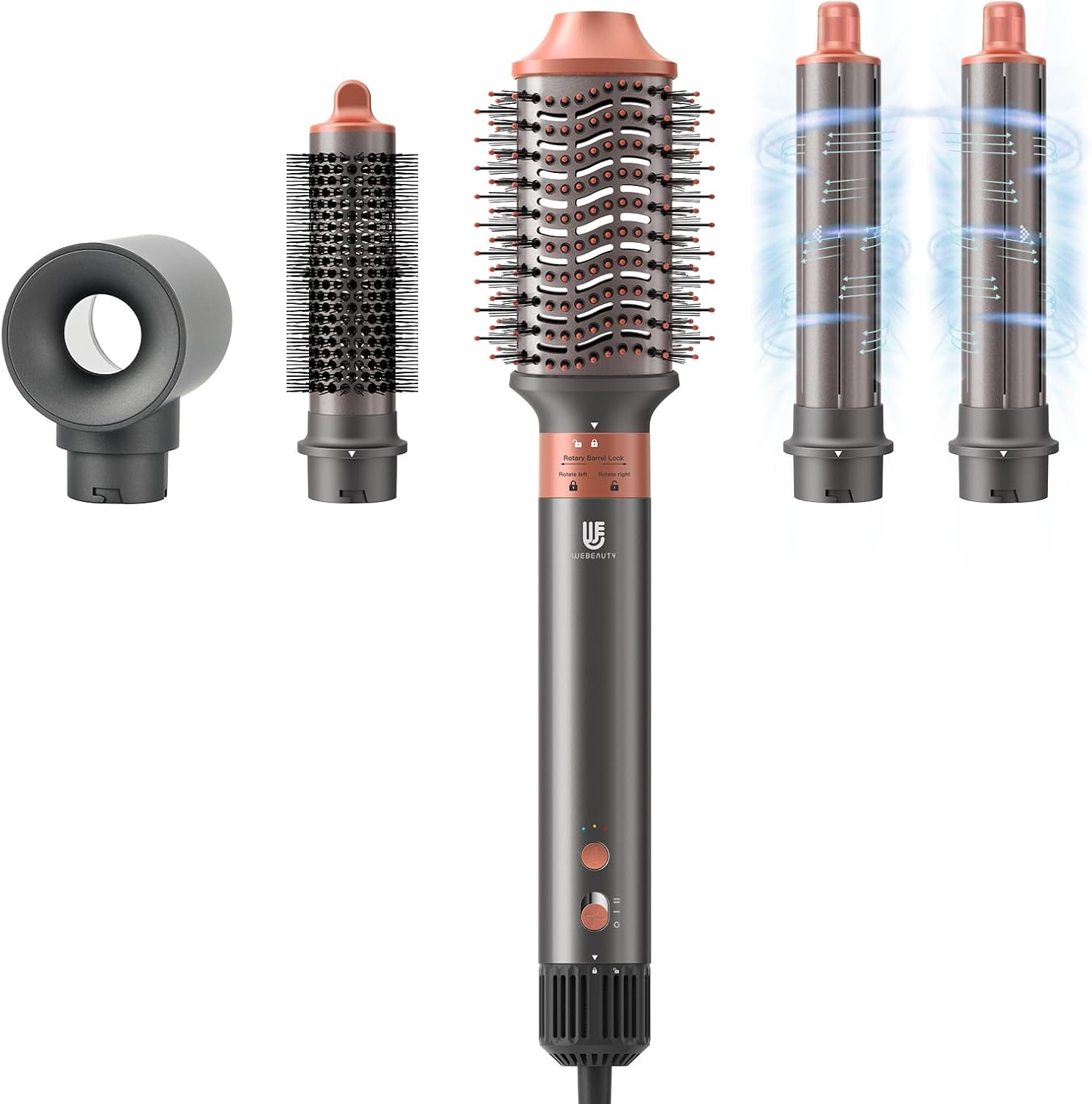 WeBeauty - Air Styler 6 en 1 - 30m/s, ions négatifs, 110000 tr/min, boucleur volumisant