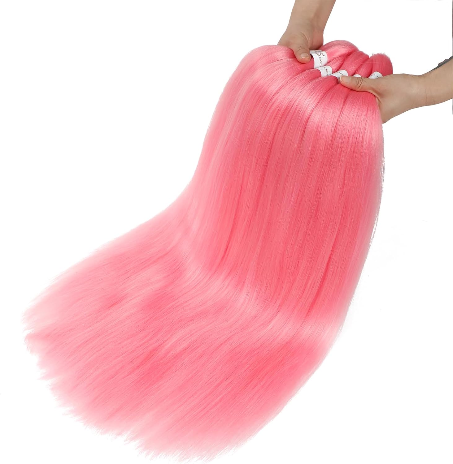 Rajout cheveux tressés pré-étirés 30 pouces rose Kanekalon, lisse, 6 paquets, synthétique, Yaki, EZ Braids