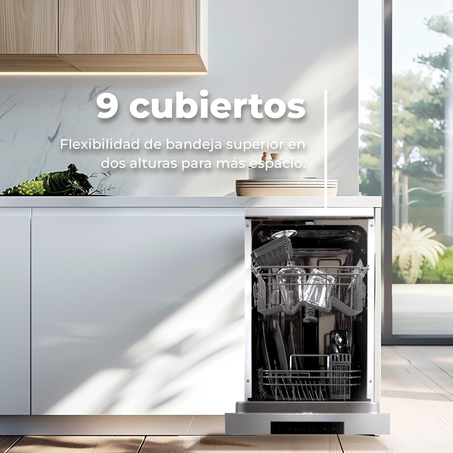 EVVO - Lave-vaisselle Slim 45 cm, 9 couverts, 5 programmes, D1