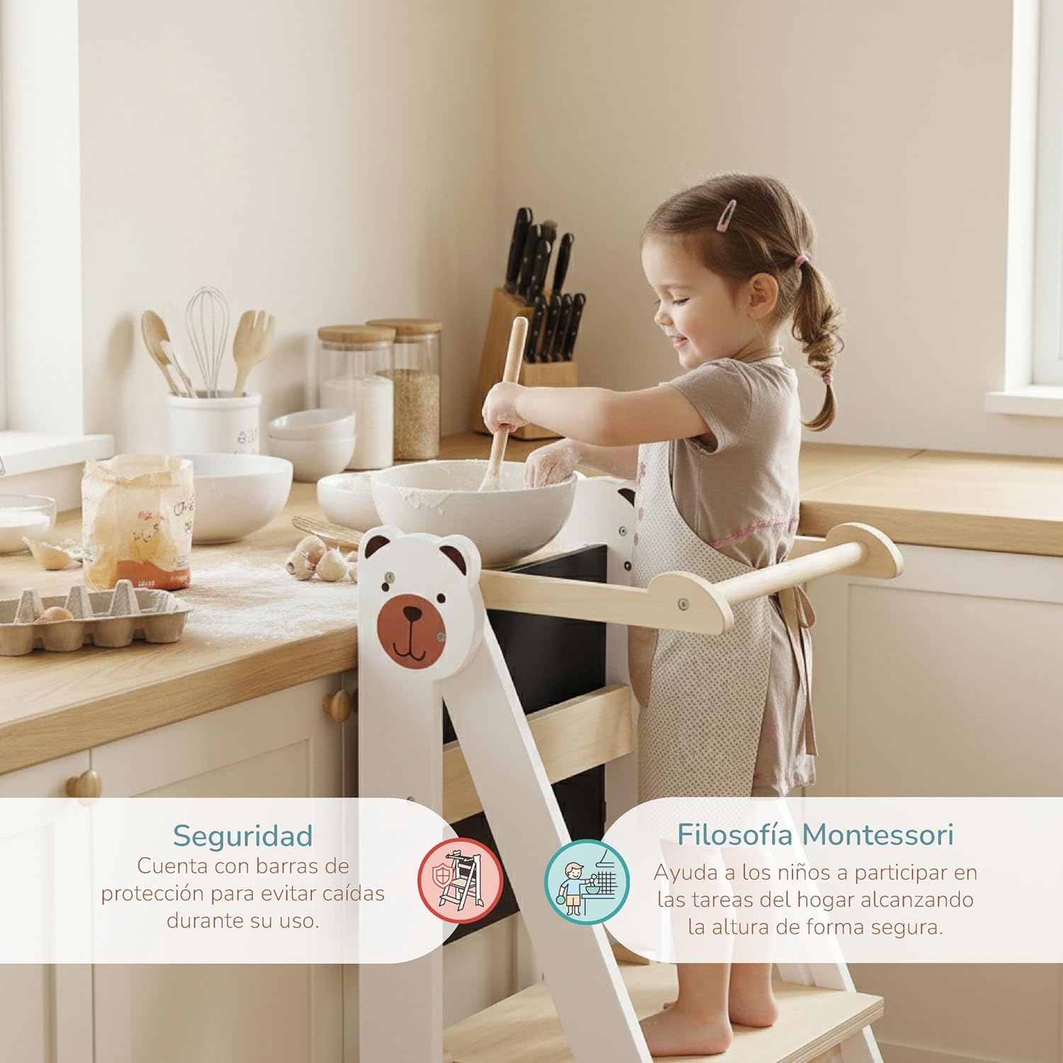 Buddy Baby - tour pliable enfant, cuisine, réglable, 36-60 mois