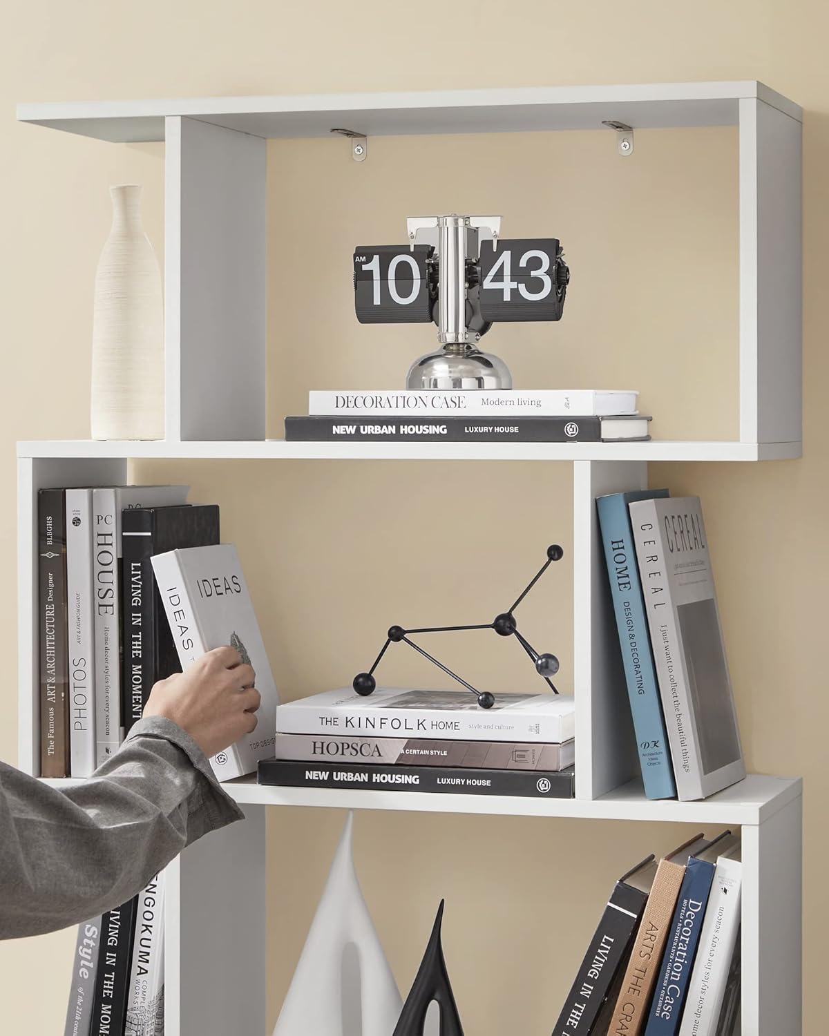 VASAGLE - bibliothèque 6 niveaux - 24x70x191,6cm - rangement blanc LBC61WT