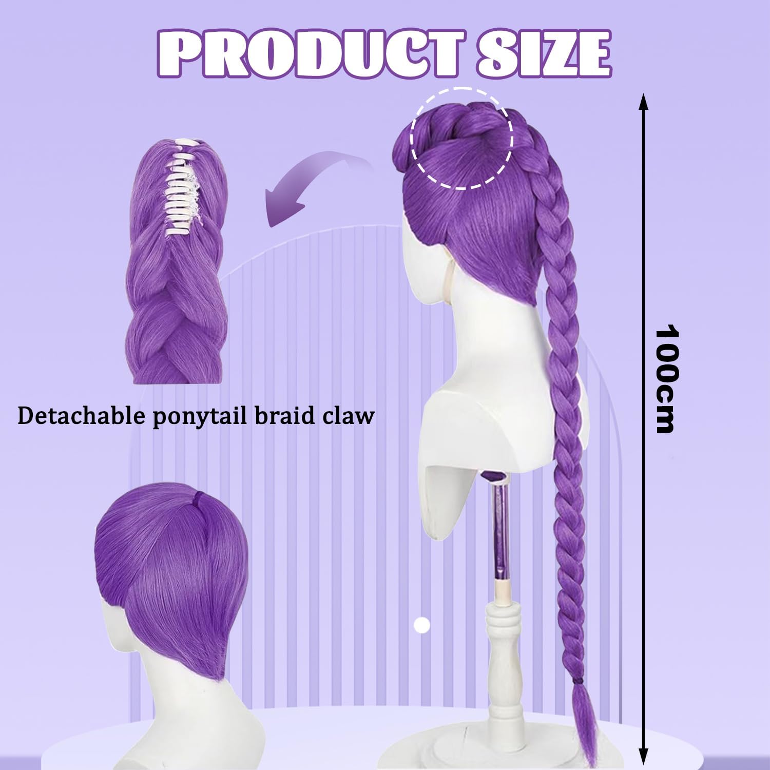 Perruque enfant - Chasseur violet - Taille junior - Accessoire réaliste pour Halloween et carnaval