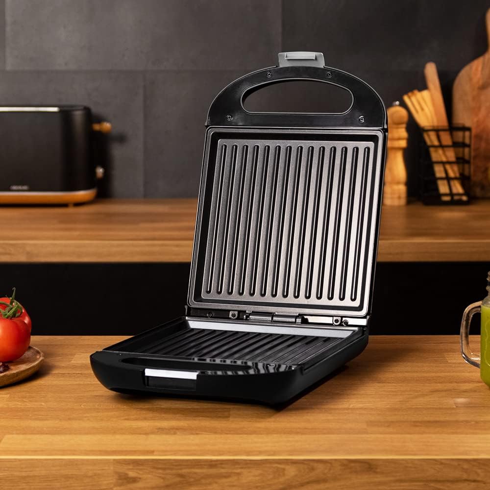 Cecotec - Rock'nToast Family - grill 1500W, inox, antiadhésif, ouverture 180°