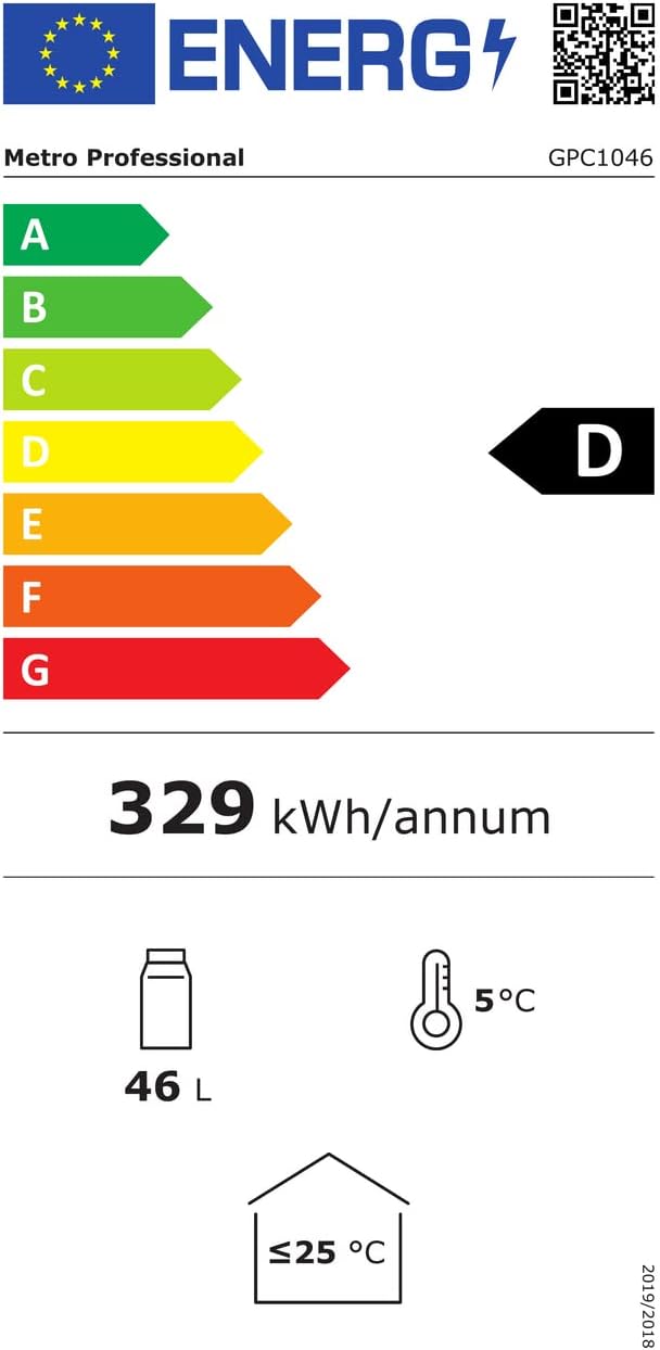 METRO Professional - minibar vitré, 46L, froid ventilé, 43x48x51.5cm - GPC1046