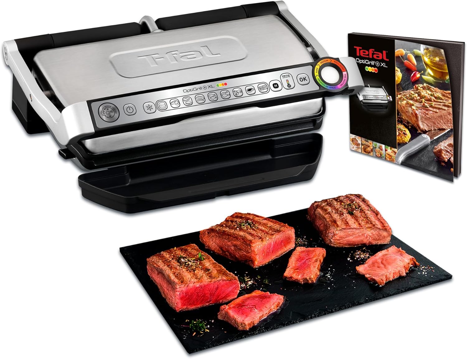Tefal - Optigrill+ XL - format XL - 9 programmes, manuel, jusqu’à 8 pers - GC722D16