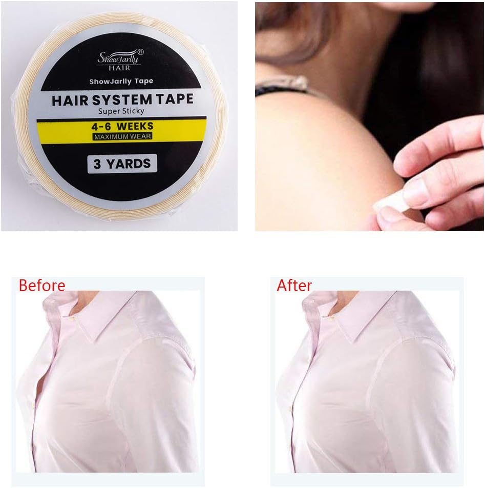 ShowJarlly - rouleau de ruban adhésif lace 1.0cm*3Yards extra fort blanc