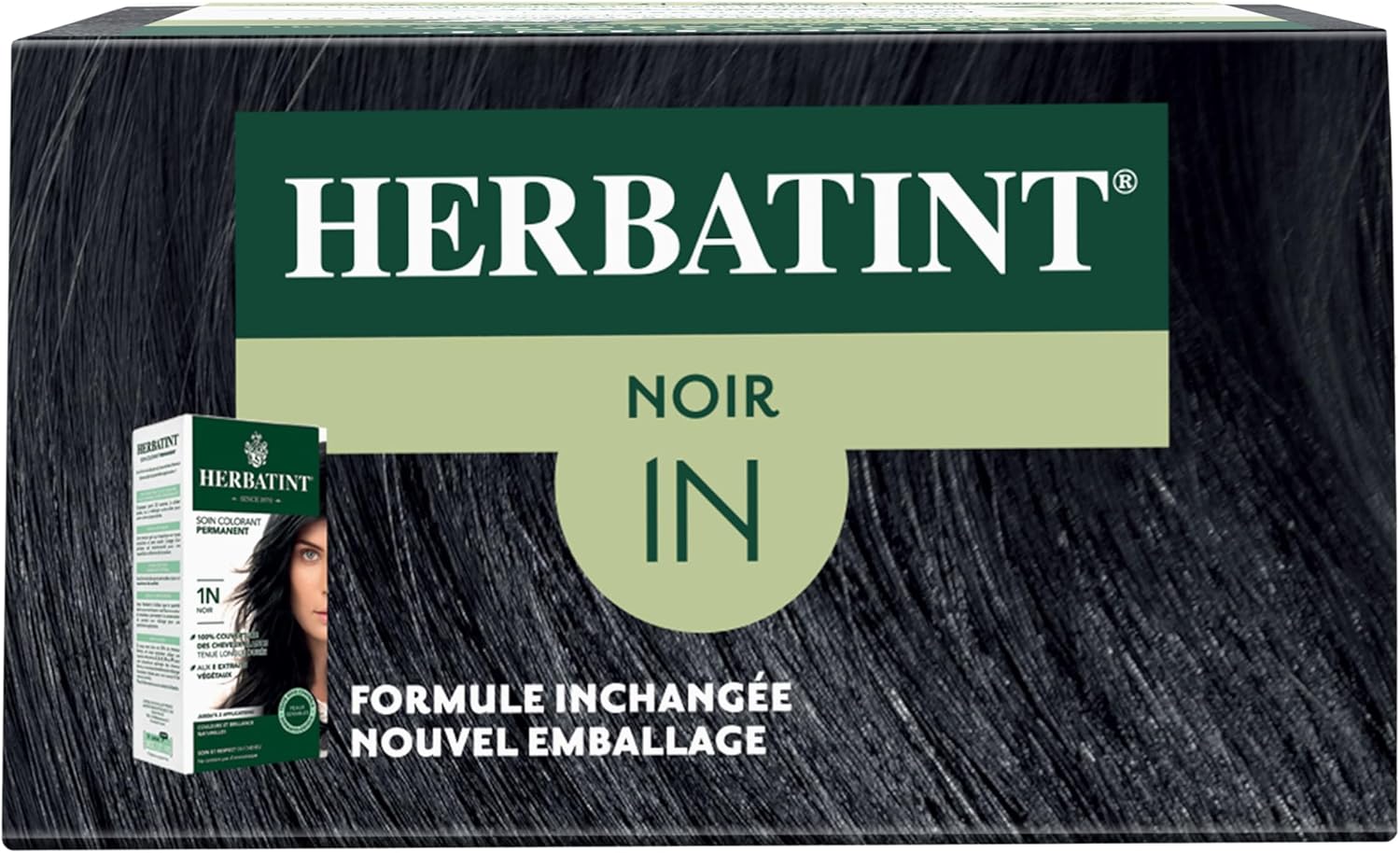 Herbatint - Coloration Permanente 170ml - Noir, sans ammoniaque, 8 extraits végétaux, 1N