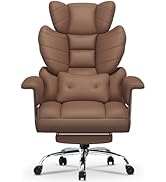 naspaluro Chaise Bureau Ergonomique à Hauteur Réglable,Fauteuil de Bureau avec Repose-Pieds Téles...