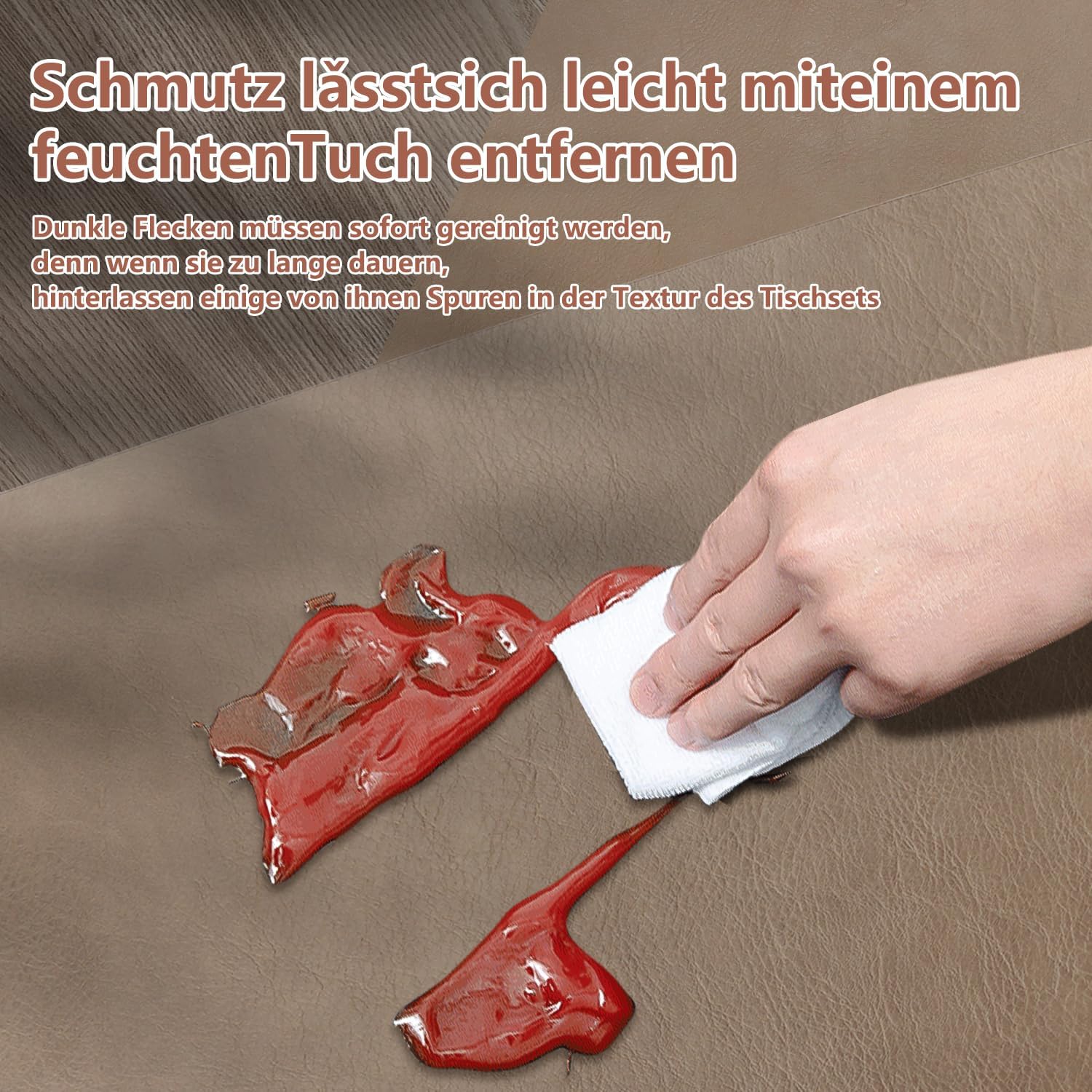 Sets de table - cuir PU double face - 43x30cm - lavables et antidérapants