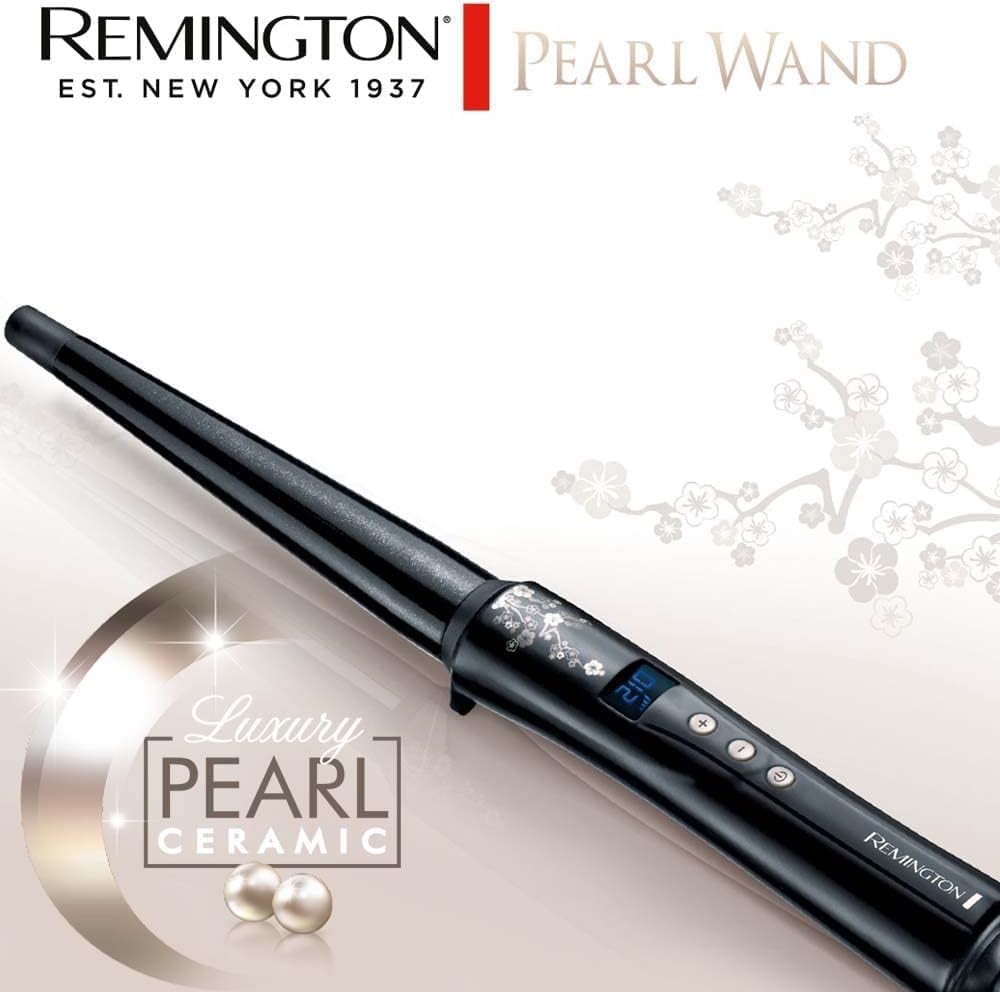 Remington - Fer à boucler conique 13-25mm - céramique perle, écran LCD, 130-210°C, gant - CI951