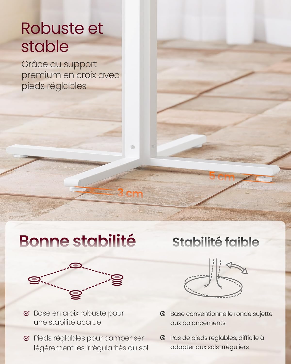VASAGLE - Table ronde campagnarde - 80x74,8cm - résiste à l'eau, 4 personnes, Doré Chêne - KDT082Y02