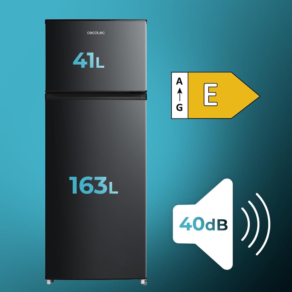 Cecotec - Bolero CoolMarket 2D 204 - 204L, 143x55cm, inverter, LED, noir