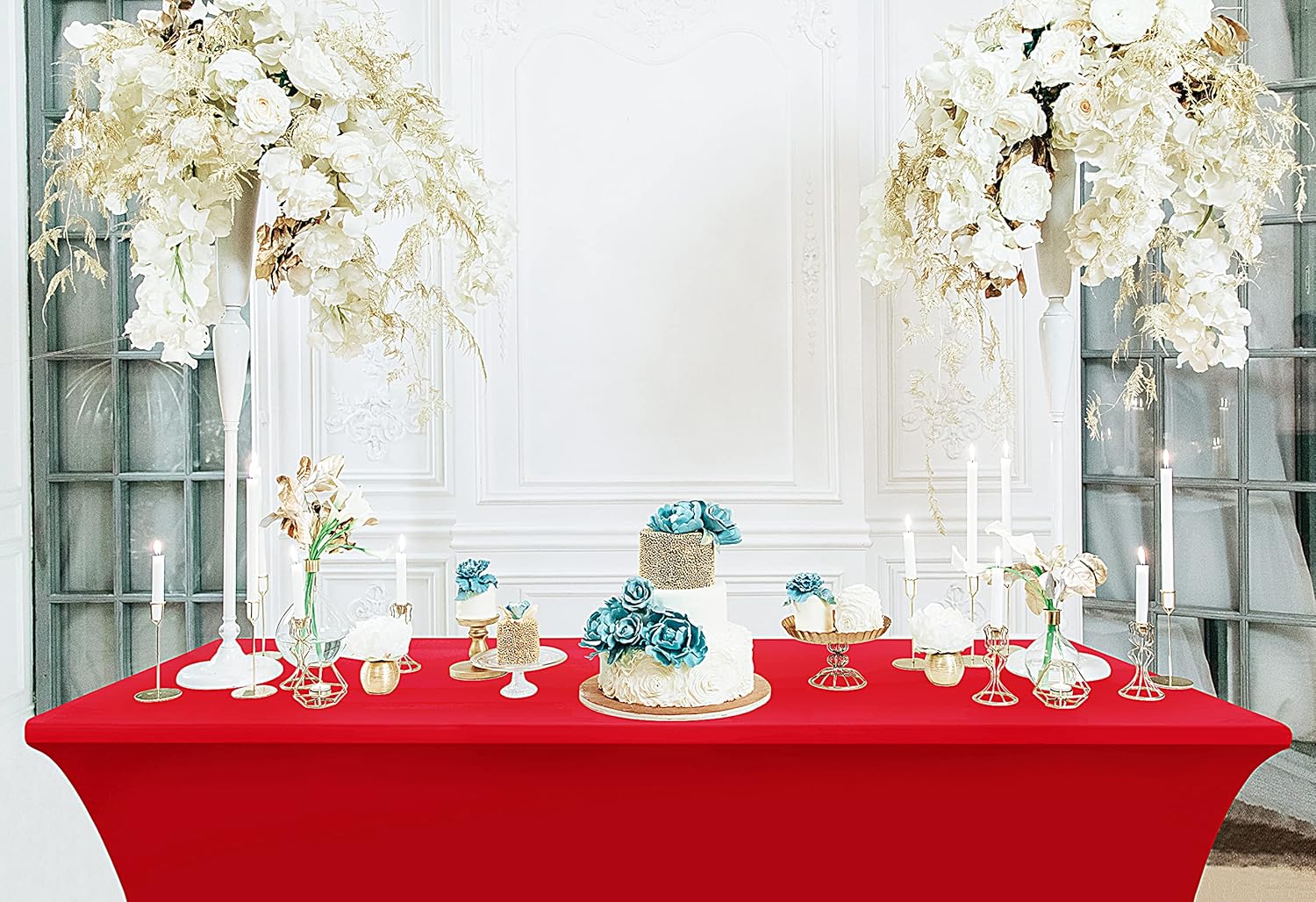 Utopia Kitchen - nappe extensible - 183 cm - lavable, infroissable, lot de 2, rouge