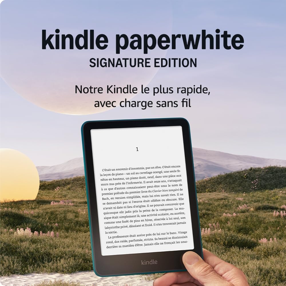 maxxidealz - Kindle Paperwhite Signature Edition - 32 Go - Éclairage auto, charge sans fil, vert métallisé