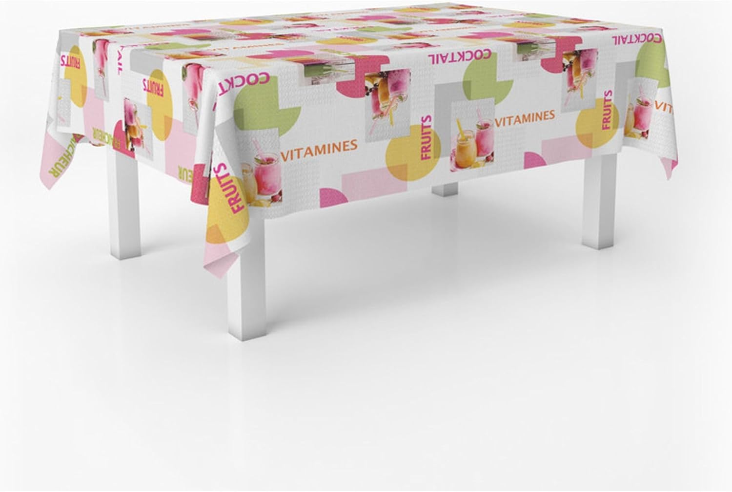Nappe en toile cirée - rectangulaire Cocktail Multicolore 180x140 cm - anti-taches, imperméable, facile d'entretien
