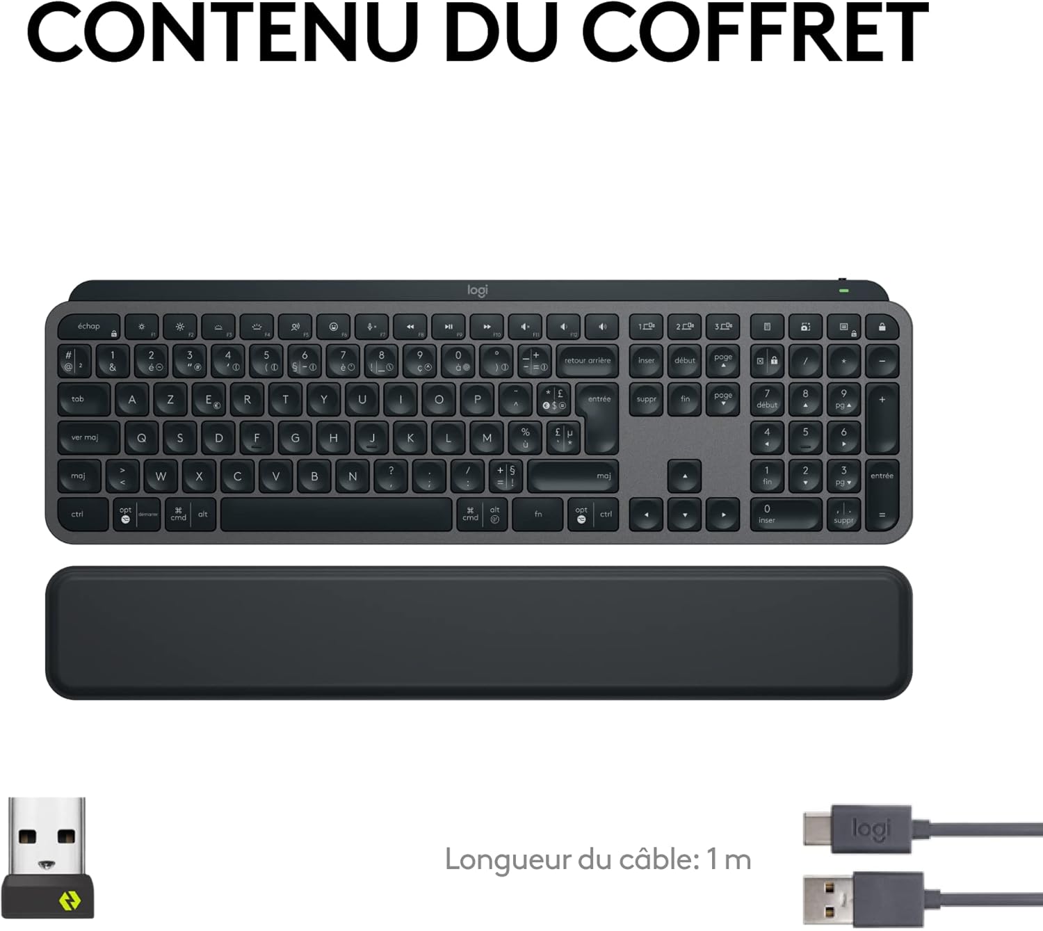 Logitech - MX Keys S Plus - clavier sans fil rétroéclairé, AZERTY, ergonomique