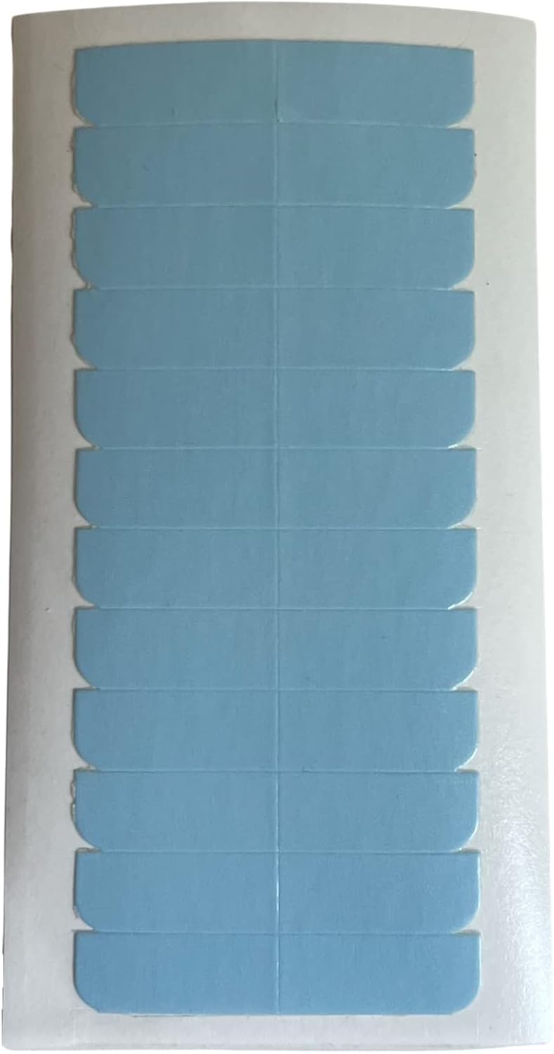 Bande adhésive extension cheveux - lot 120 pièces - double face, bleu