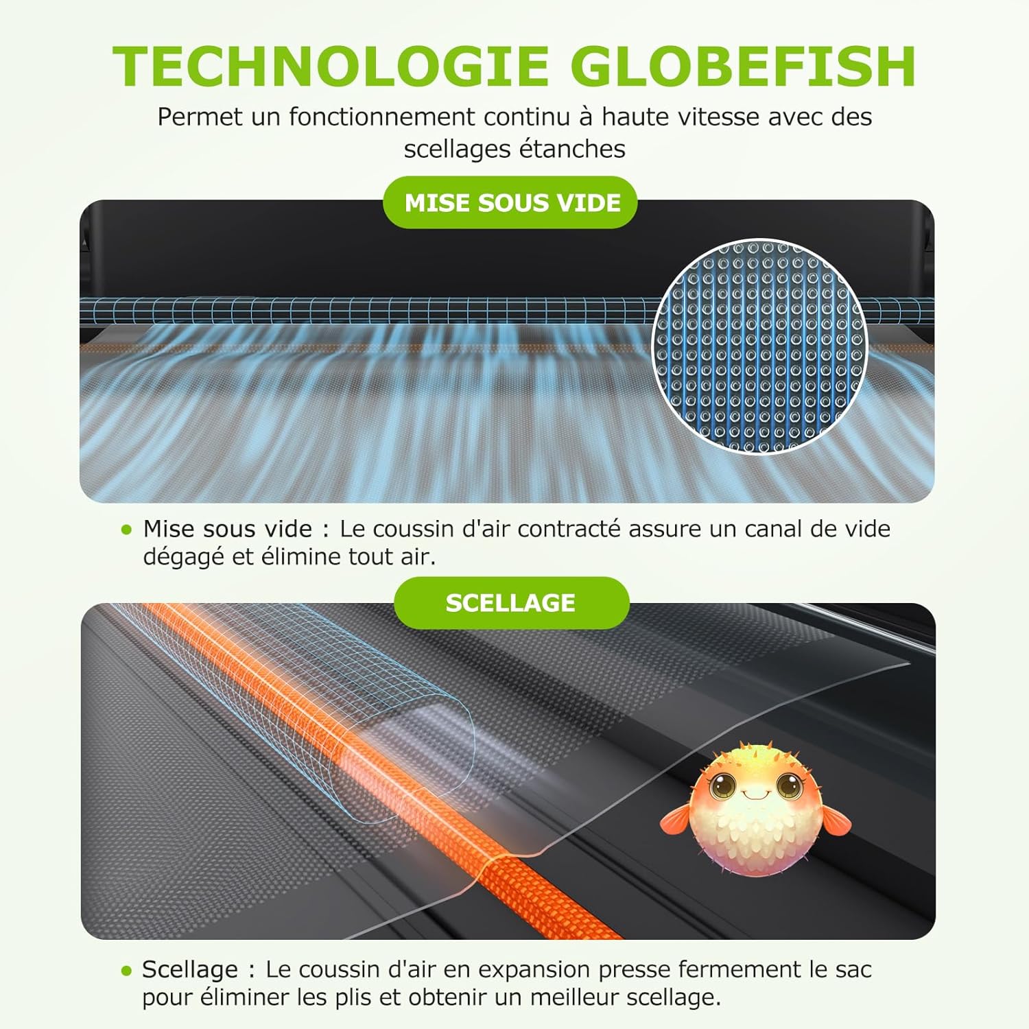 Bonsenkitchen - VS3000 - machine sous vide, 5 modes, cutter, 10 sacs