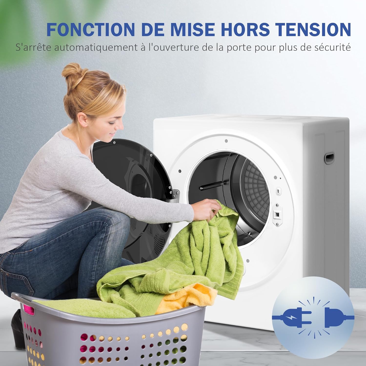 HOMCOM - sèche-linge 4kg, 850W, 4 modes, mural, inox, compact