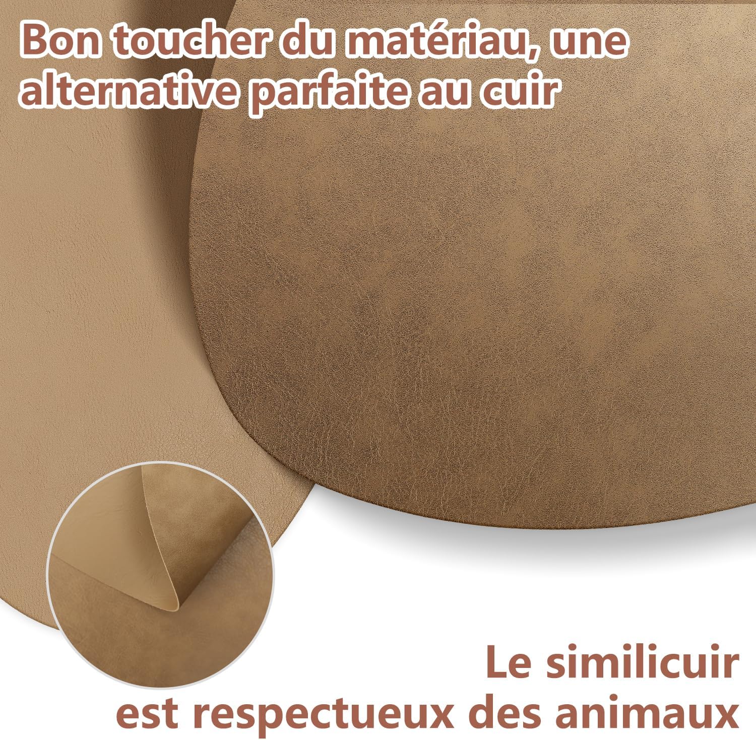 Sets de Table - lot de 4, cuir PU double face, 41x33cm, lavable, antidérapant