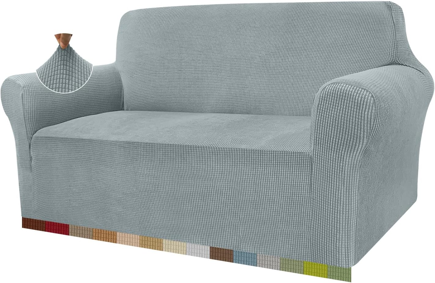 Granbest - housse canapé jacquard 2 places - gris - haute élasticité